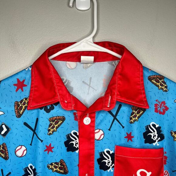 Chicago White Sox Shirt Beggars Pizza Hawaiian Shirt SGA Sz Medium 4th of July - Picture 2 of 8